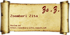 Zsemberi Zita névjegykártya